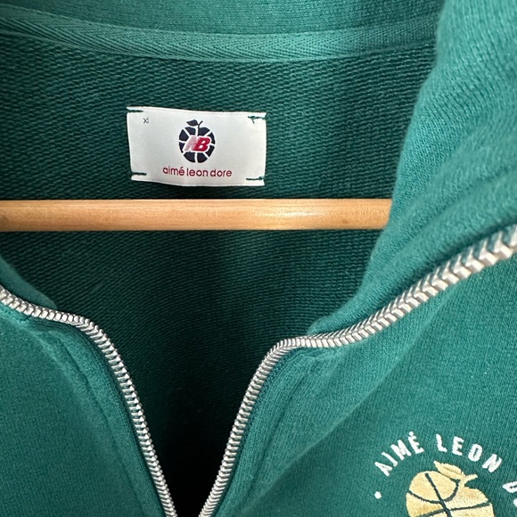Aime Leon Dore New Balance Quarter Zip - Botanical Green - Picture 2 of 4